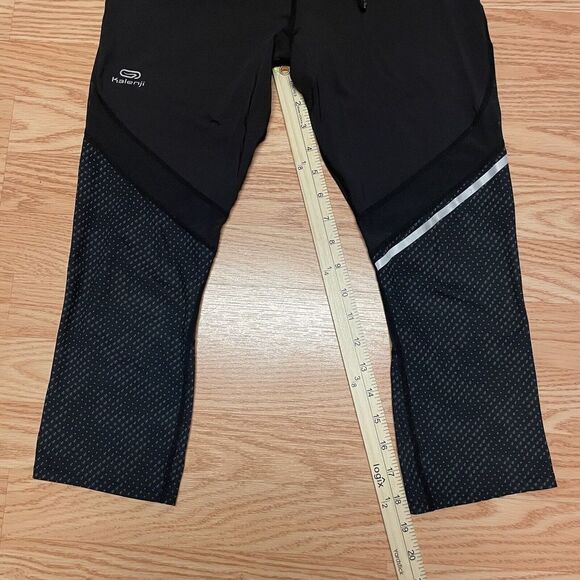 Woman's Decathlon Kalenji Leggings Capri Black Large Drawstring and Pocket - Picture 7 of 12